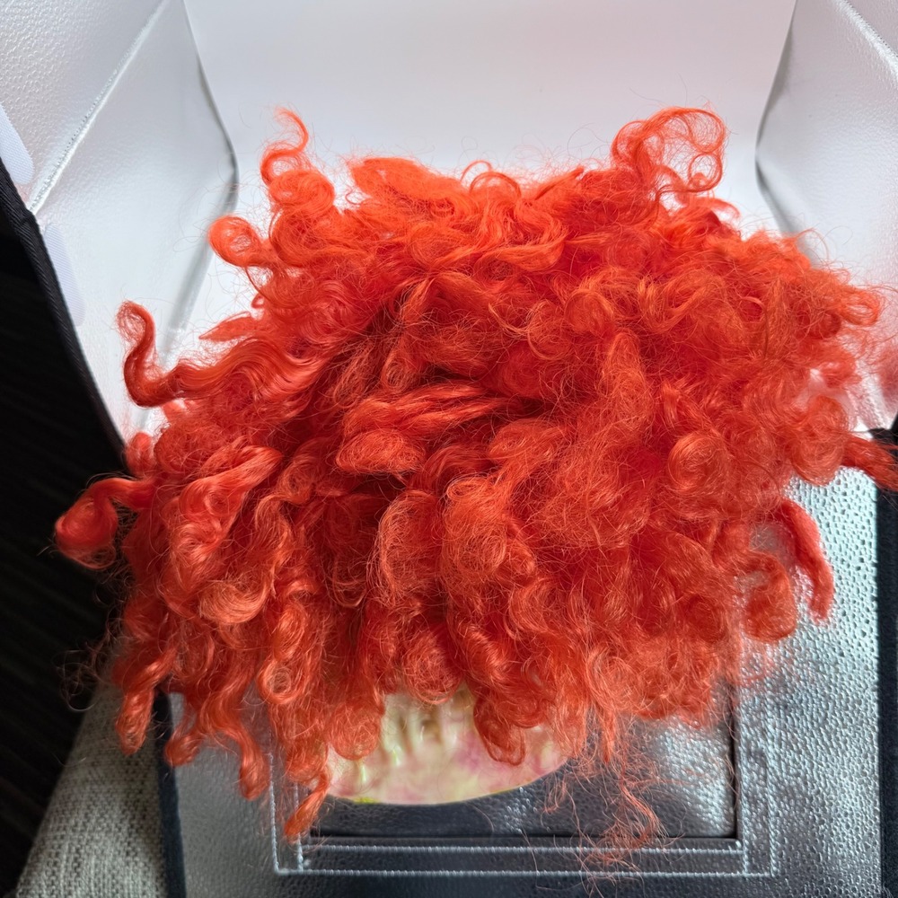 Vintage Fun World Inc Monster Mask Red Curly Hair Green Face Halloween 19204 - Picture 5 of 5